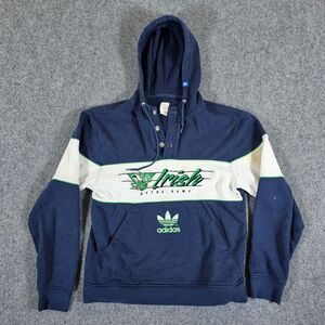 Vintage Adidas Notre Dame Fighting‎ Irish Hoodie Blue/White Men's Sz L Stained